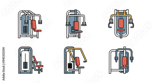 Shoulder Press Machine Line clean smooth abstract tone illustration