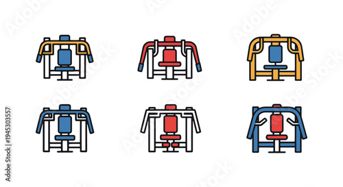 Shoulder Press Machine Line soft pastel abstract color vector