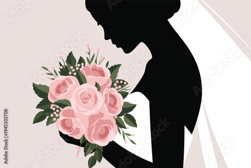 Bride with Rose, wedding elegance concept
