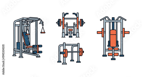 Smith Machine Line art vector colorful creative abstract illustration
