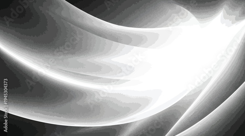 Abstract grayscale swirling pattern with smooth curves and gradient effect on dark background