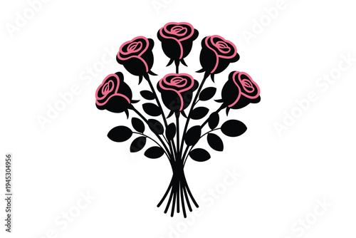 Black Rose with Pink Accents, elegant romance concept
