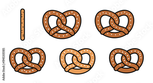 Soft Pretzel Stick Line art clean minimal abstract tone vector