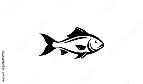 Fish icon seafood symbol vector illustration aquaculture farm logo isolated on white background