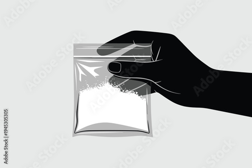 Illicit Substance in Hand, drug abuse warning concept