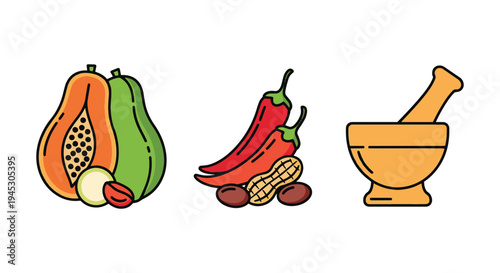 Som Tum Line art vector set modern abstract gradient color artwork