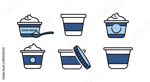 Sour Cream Line art vector clean smooth abstract tone illustration