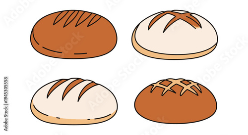 Sourdough Bread Line art elegant abstract gradient tone illustration