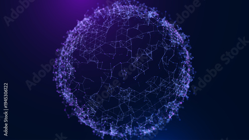 Scientific Research Background with 3D Microscopic Cell Network. Biotechnology and Medical Data Analysis Concept for Microbiology and Innovation Presentation Vector