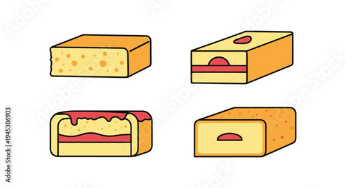 Sponge Cake Line art vector modern smooth artistic abstract