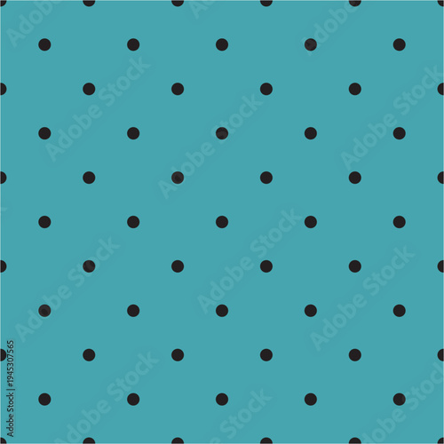 Tile vector pattern with black polka dots on green background
