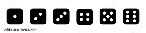 Walls of dice black vector icons