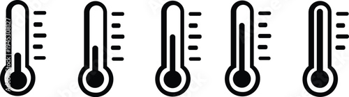 Weather Sign. Temperature icon set. Temperature Scale Symbol. Warm cold Symbol - stock vector. isolated on transparent background