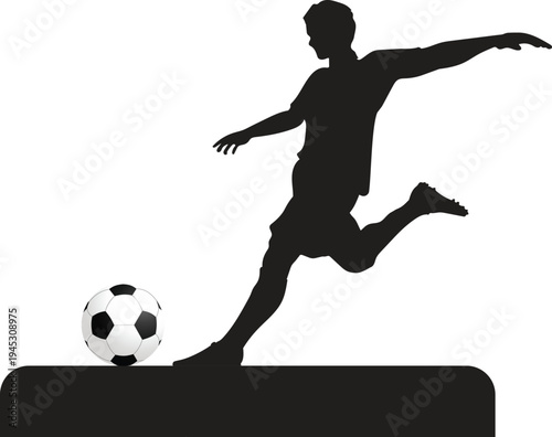 Football player kicking a ball