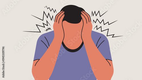 A stressed man with his hands on his head experiencing anxiety and frustration