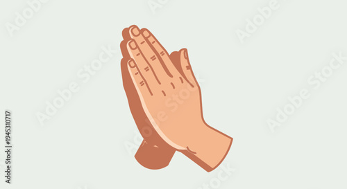 Hands praying illustration simple graphic symbol of hope and faith