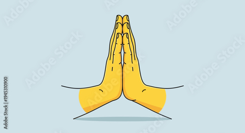 Hands praying vector illustration of joined palms against a simple background