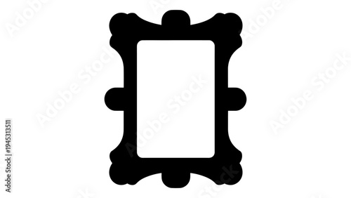 A decorative mirror frame silhouette used for interior design and home decor purposes