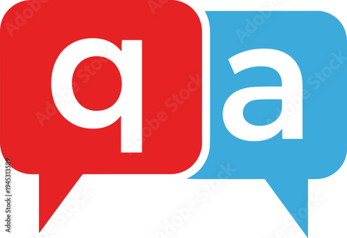 Question and Answer Speech Bubble Icon Vector Design