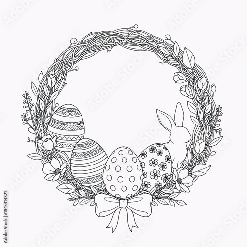 easter card with easter eggs