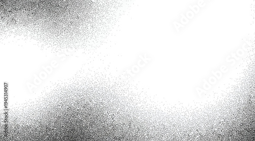 Grayscale gradient background with noise texture and white space isolated on white background