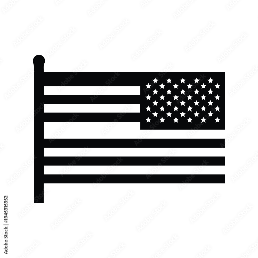Fototapeta premium American Flag Shield Emblem Graphic Icon - Stars and Stripes Heraldic Symbol for Patriotism, Sports, and National Identity