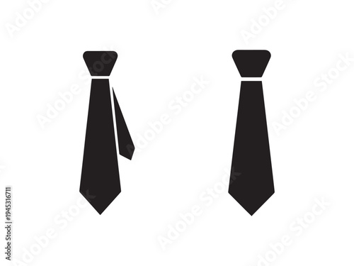 Black ties on white background for fashion and clothing concepts  necktie icons