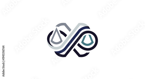 Abstract infinity symbol with scales representing law and justice concept