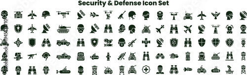 Set of 40 security and defense icons vector