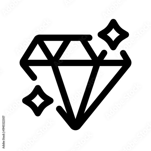 Diamond Line Icon. Single icon, line vector icon