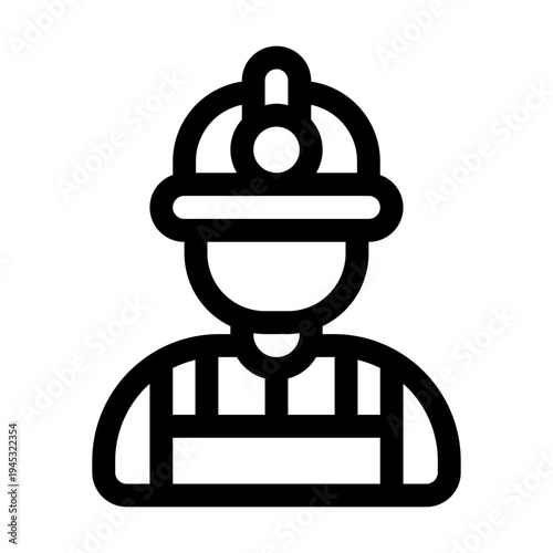 Miner Line Icon. Single icon, line vector icon