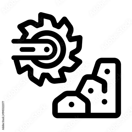 Mining Saw Line Icon. Single icon, line vector icon