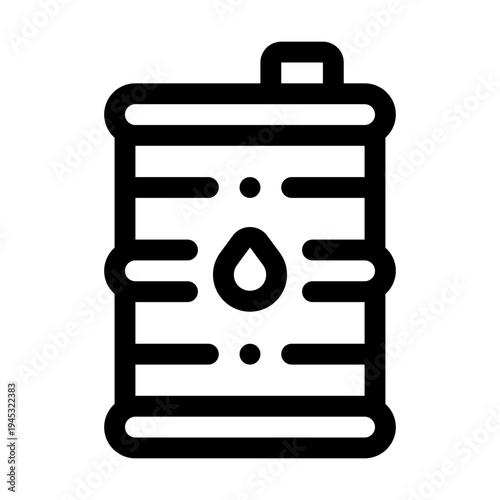 Oil Barrel Line Icon. Single icon, line vector icon