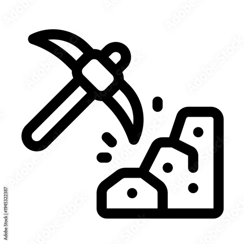 Mining Line Icon. Single icon, line vector icon