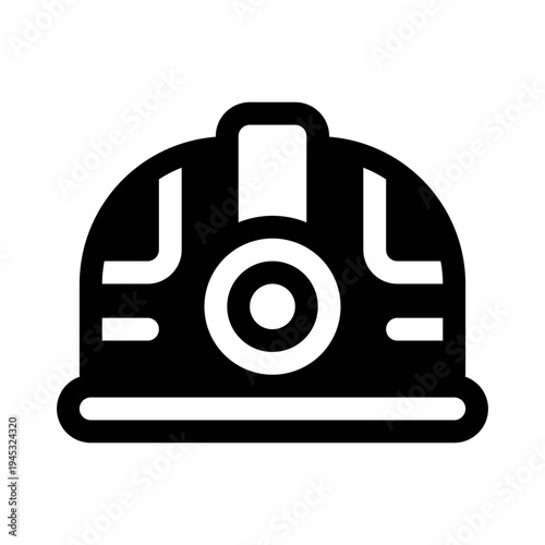 Helmet Glyph Icon. Single icon, glyph vector icon