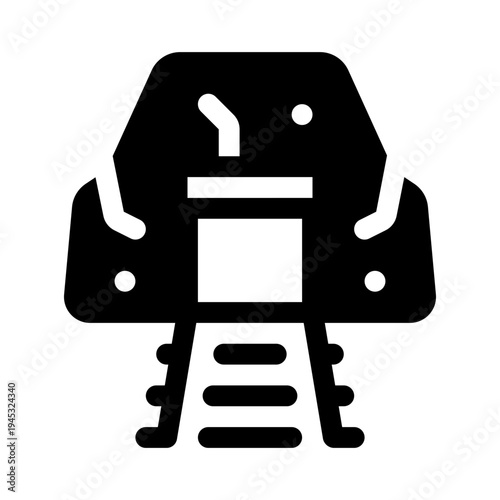 Mine Glyph Icon. Single icon, glyph vector icon