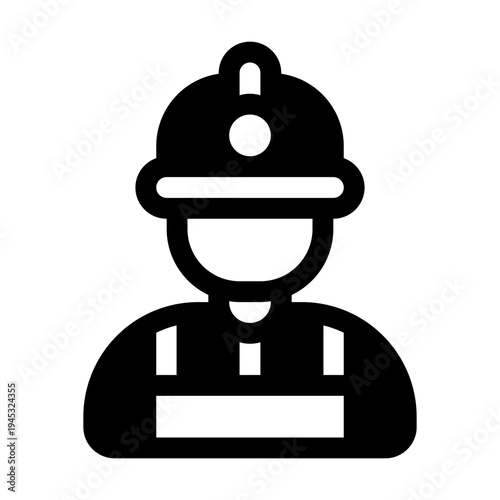Miner Glyph Icon. Single icon, glyph vector icon