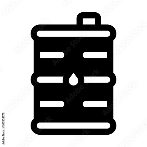 Oil Barrel Glyph Icon. Single icon, glyph vector icon