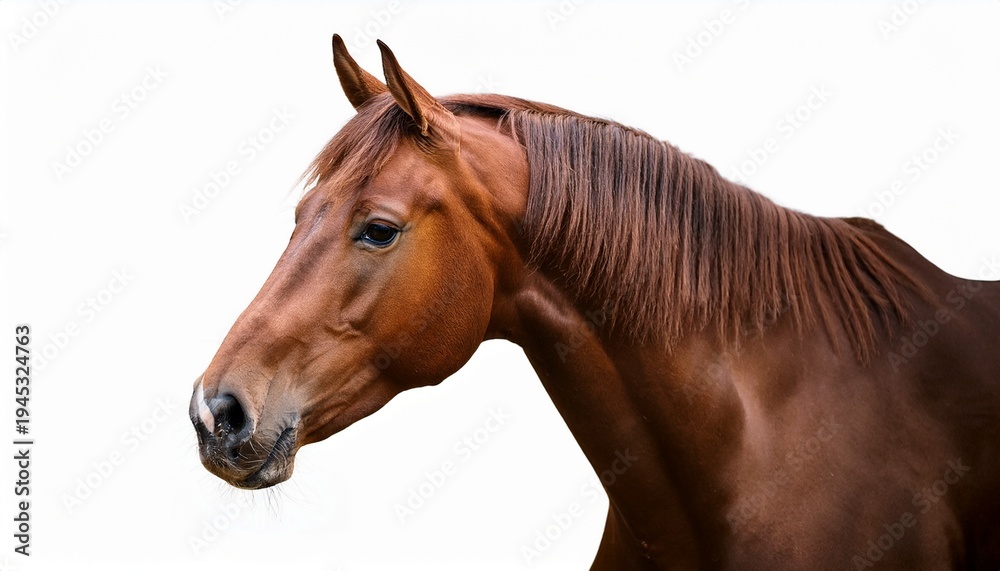 Fototapeta premium beautiful brown horse isolated