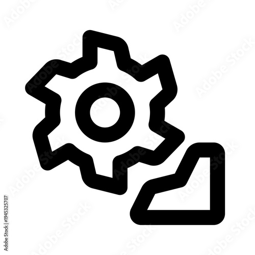 Mining Saw Simple Line Icon. Single icon, line vector icon