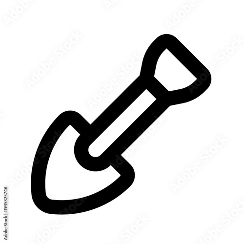 Shovel Simple Line Icon. Single icon, line vector icon