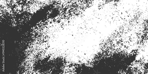 A dramatic abstract black and white grunge pattern, capturing the essence of textures and forms, ideal for creative concepts.