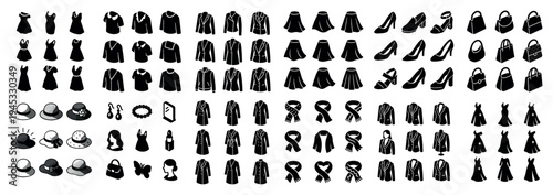 Fashion icons with dress jacket hat bold