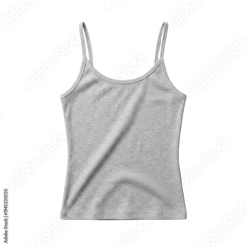 Foto Grey ribbed spaghetti strap camisole top