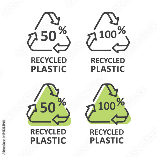 Recycled plastic - eco packaging lettering. 