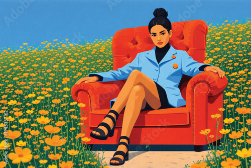 A young businessman sits alone on a park bench with a relaxed smile, reflecting the quiet fashion of a person enjoying a moment of solitary relaxation