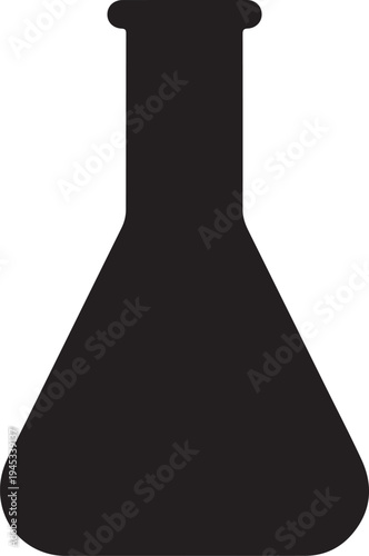 Flask icon in silhouette on white background.