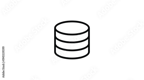 Database Storage Icon: A simple yet effective icon representing data storage, with clean lines and a modern design.