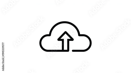 Cloud Upload Icon: a simple cloud with an upward arrow, perfectly representing the concept of data upload or cloud storage.