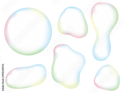 シャボン玉のようなフレーム背景素材